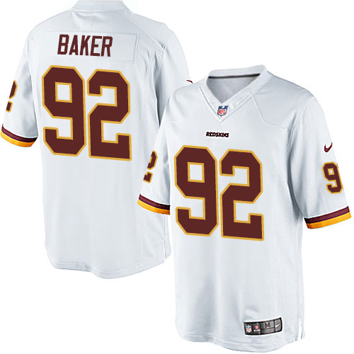 Men's Limited Chris Baker Nike Jersey White Road - #92 NFL Washington Redskins